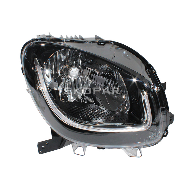 Smart For Two Highline Headlight Black LED DRL 15-17 Headlamp OEM 4539066101 4539065601